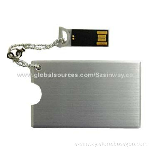 New Metal Card USB Memory Sticker with UDP 2-64GB, Full Logos Printing